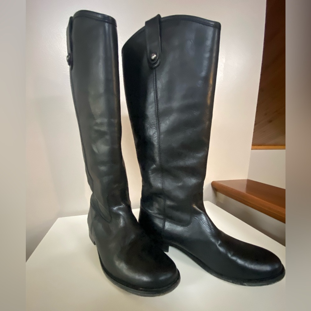 Frye Black Knee-High Leather Boots